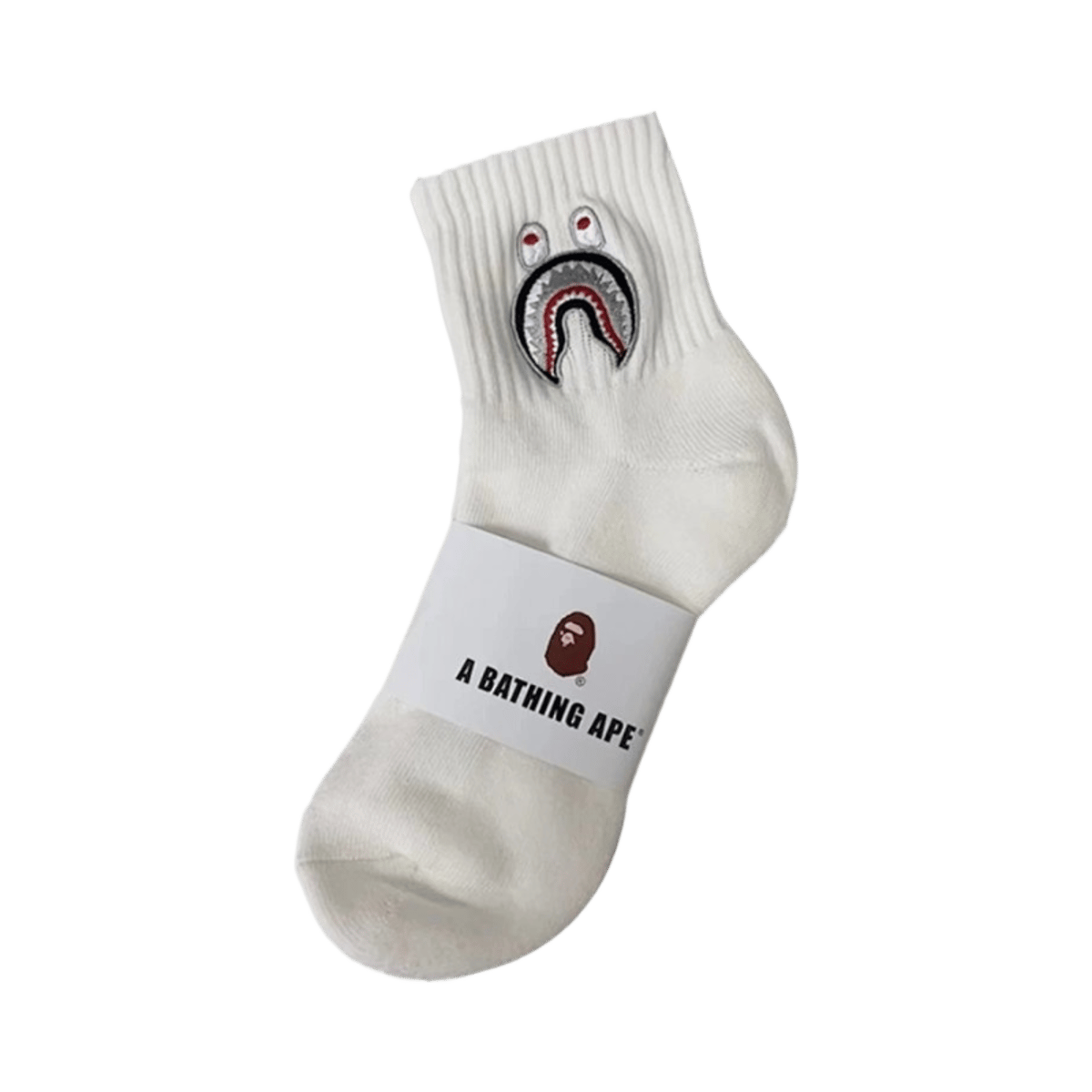 A Bathing Ape BAPE Shark Head Logo Embroidered Crew Socks — image 2