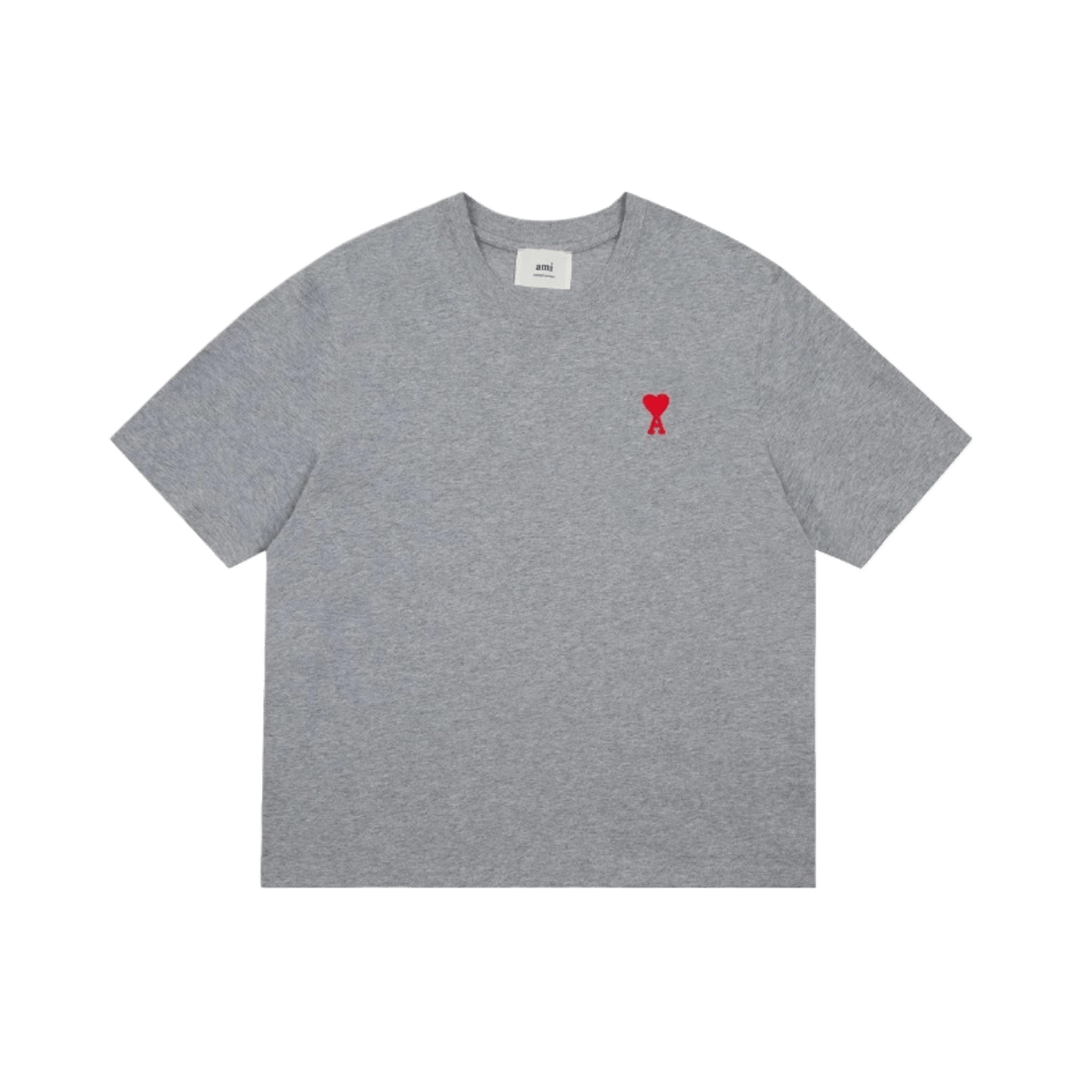 AMI Paris SS23 Heart Logo T-Shirt - Classic Crew Neck Tee in Black, Grey, White, Navy & Pink — image 2