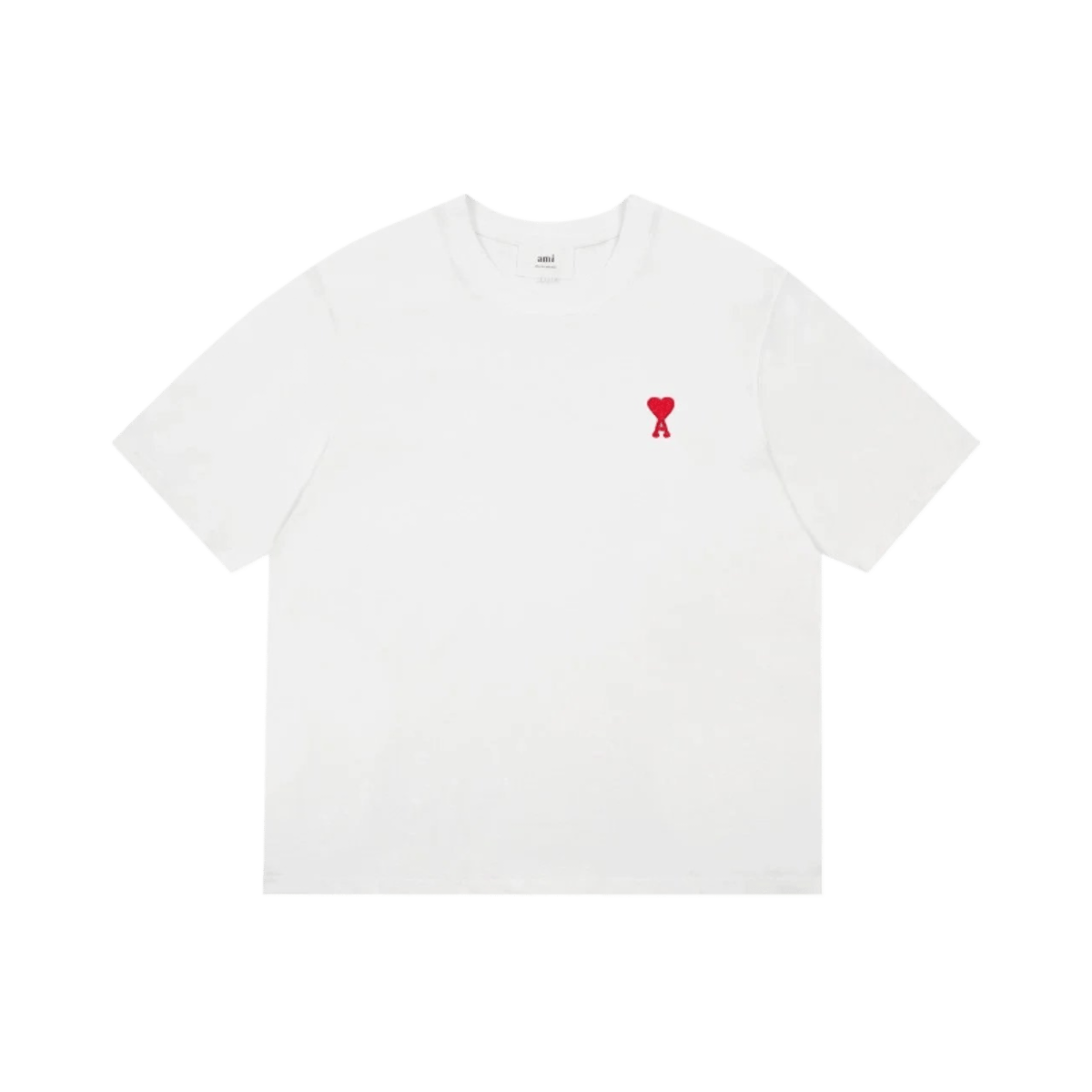 AMI Paris SS23 Heart Logo T-Shirt - Classic Crew Neck Tee in Black, Grey, White, Navy & Pink — image 3