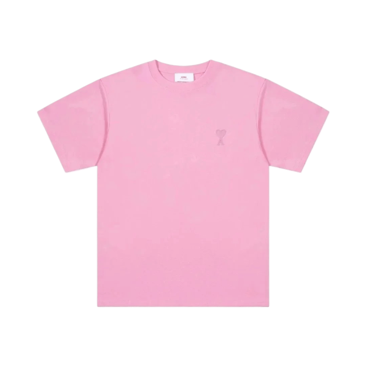 AMI Paris SS23 Heart Logo T-Shirt - Classic Crew Neck Tee in Black, Grey, White, Navy & Pink — image 5