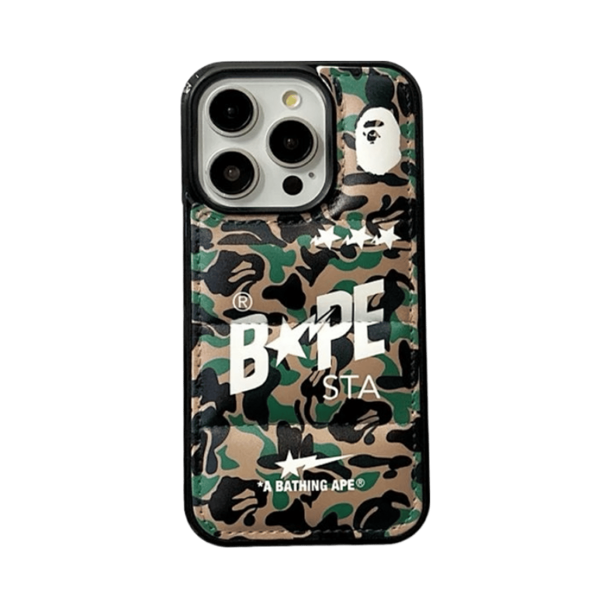 BAPE Camo Leather iPhone 16 Pro Max Case Shockproof Protection Cover — image 3