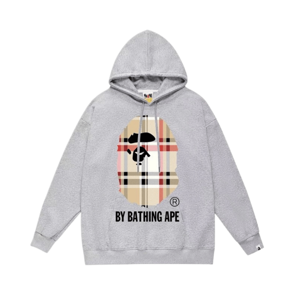 Bape Plaid Ape Head Graphic Pullover Hoodie Men Women Autumn Fashion Streetwear Sweatshirt — image 2