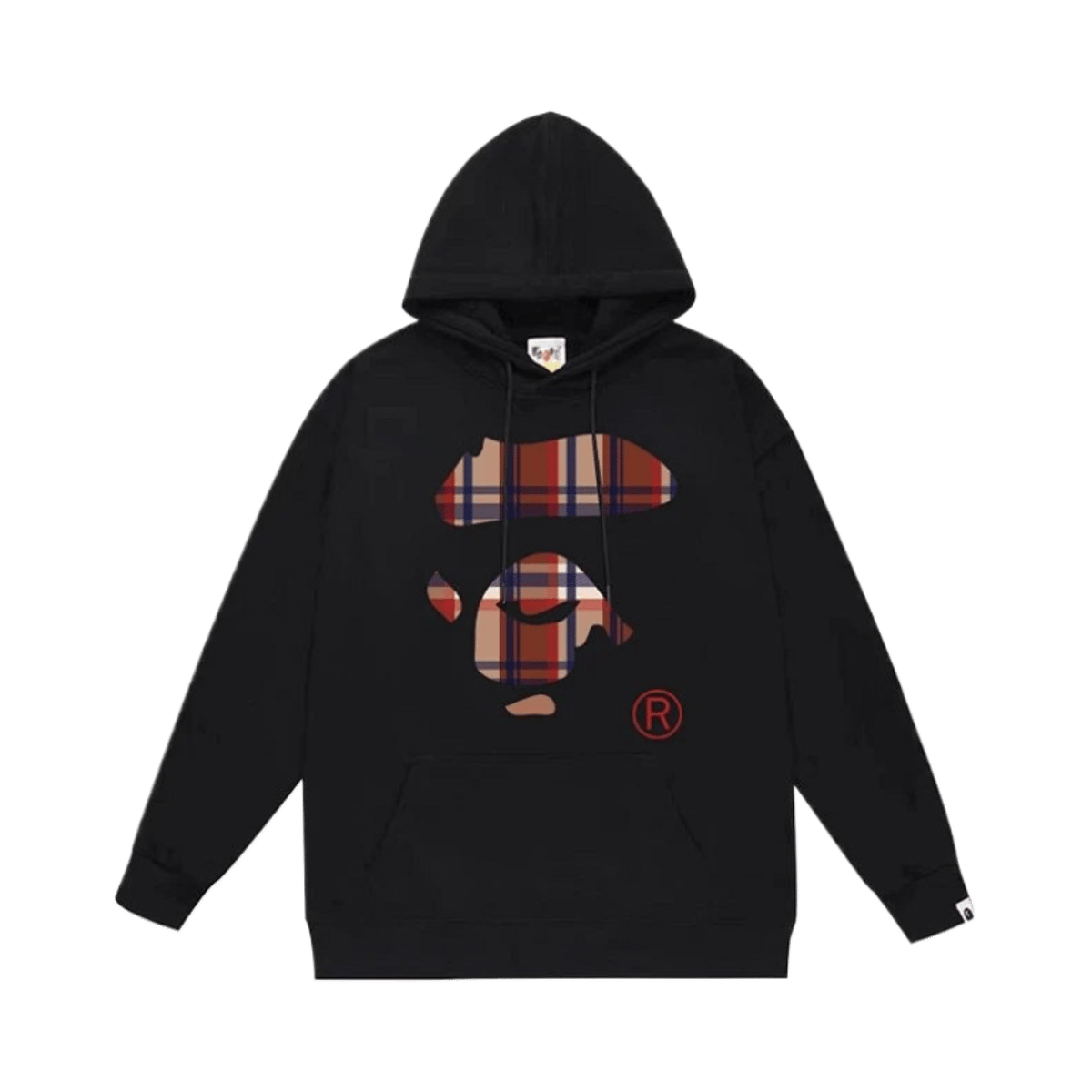 Bape Plaid Ape Head Graphic Pullover Hoodie Autumn Fashion Streetwear Sweatshirt — image 3