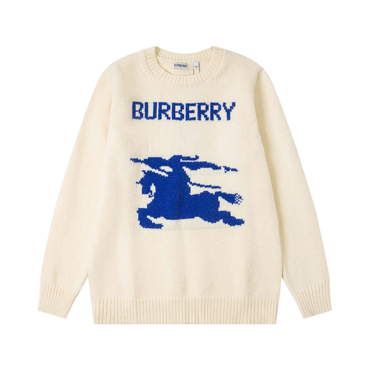 Burberry Unisex Vintage Knitted Pullover Sweater with Logo and Equestrian Knight Design — image 2