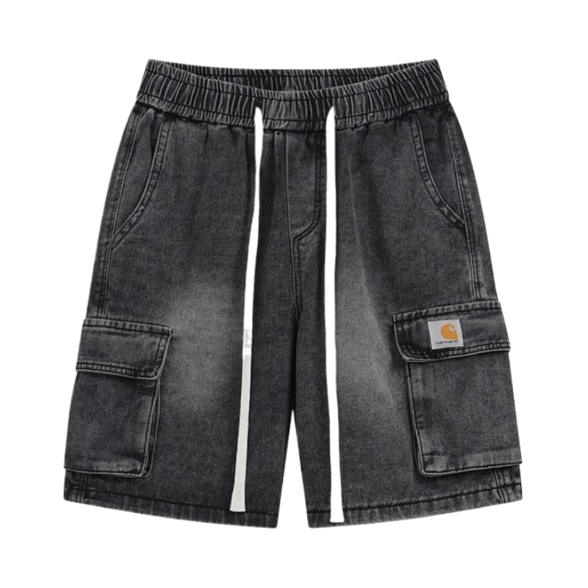 Carhartt Men's Casual Drawstring Cargo Shorts with Pockets - Denim & Solid Colors — image 2