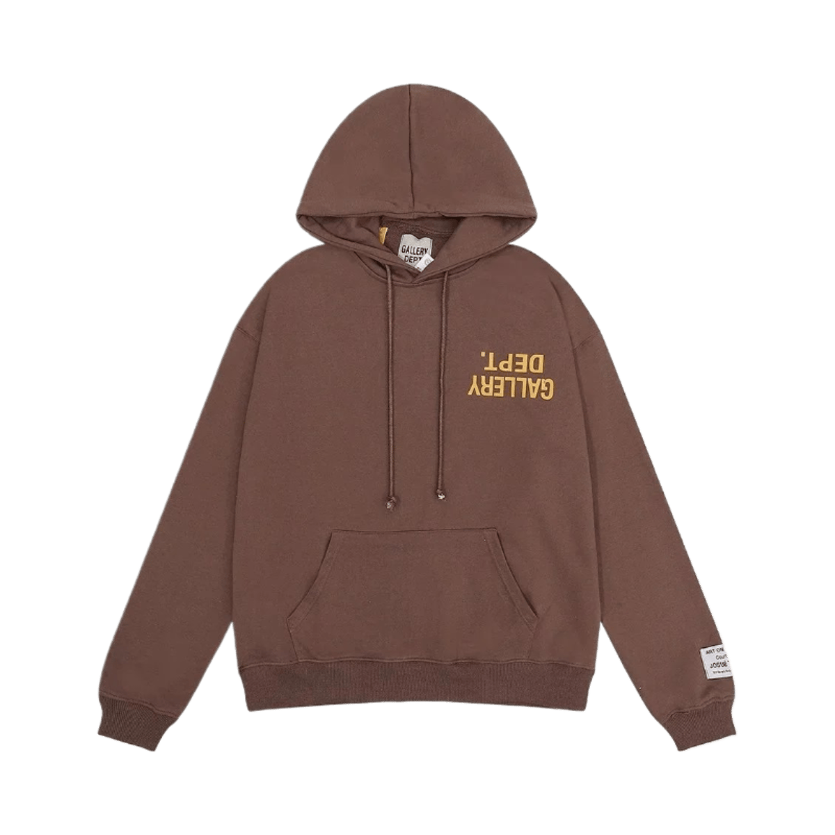 Gallery Dept. Black Pullover Hoodie with Flame Sleeve Detail and Paint Splatter Design — image 2