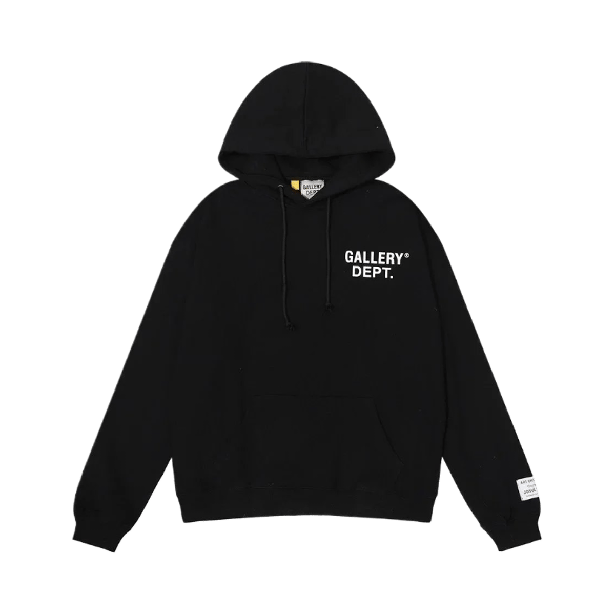 Gallery Dept. Black Pullover Hoodie with Flame Sleeve Detail and Paint Splatter Design — image 3