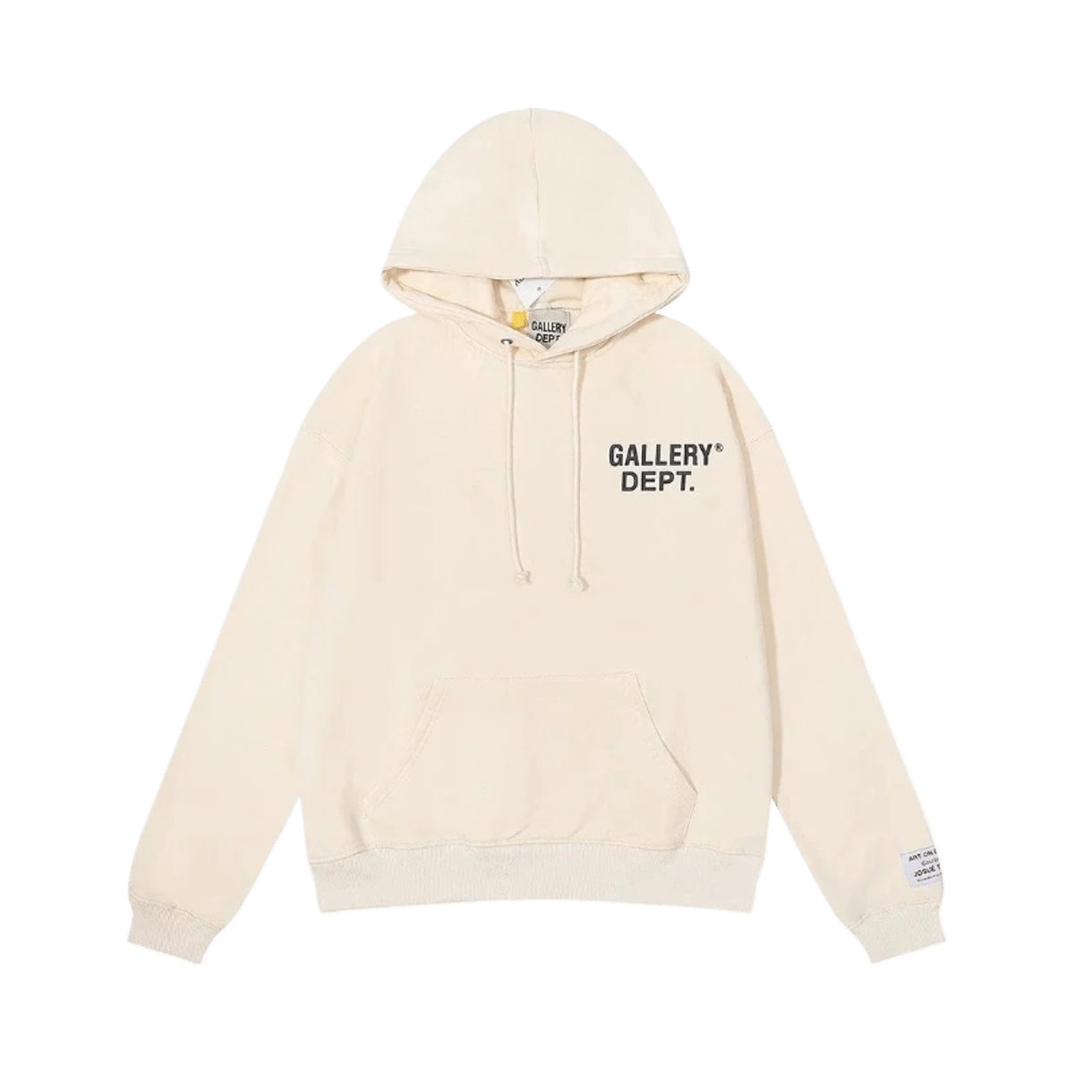 Gallery Dept. Black Pullover Hoodie with Flame Sleeve Detail and Paint Splatter Design — image 2