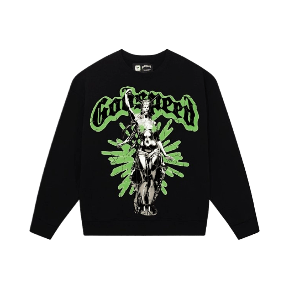 Godspeed Sweatshirt Black Graphic Print Long Sleeve Crewneck Streetwear Fashion — image 2