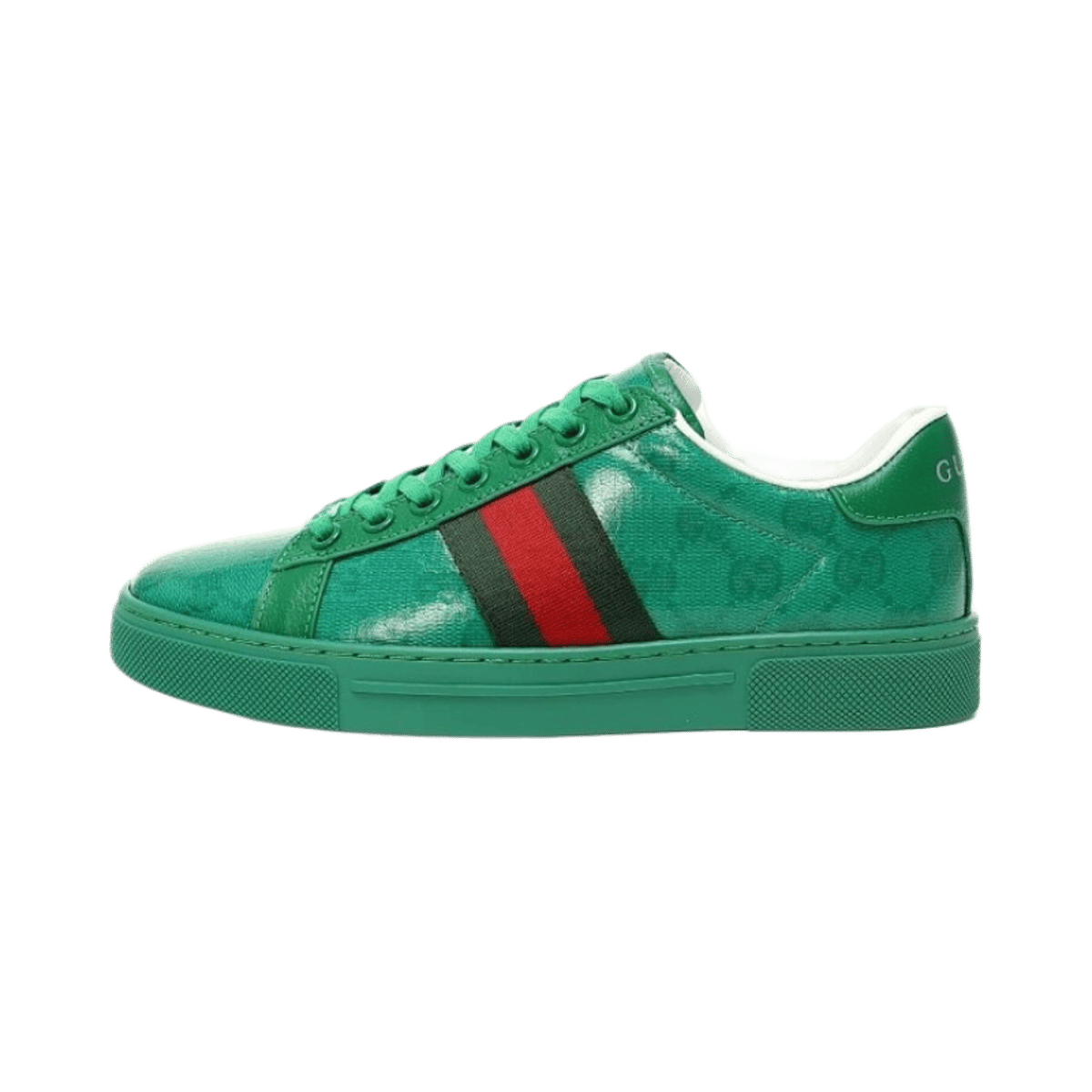 Gucci Ace Low Top Sneaker White Leather with Bee Embroidery and Green Red Stripe — image 6