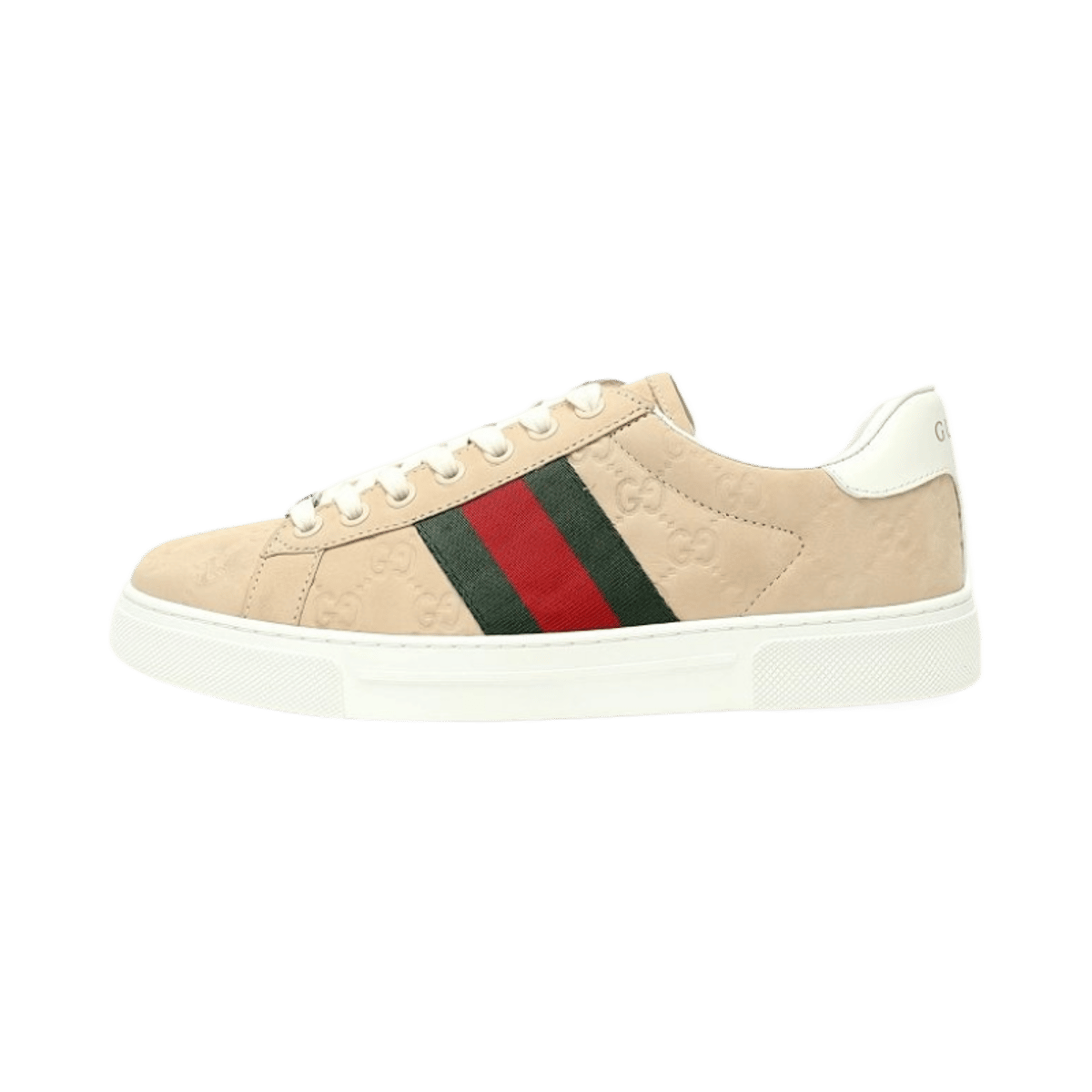 Gucci Ace Low Top Sneaker White Leather with Bee Embroidery and Green Red Stripe — image 4