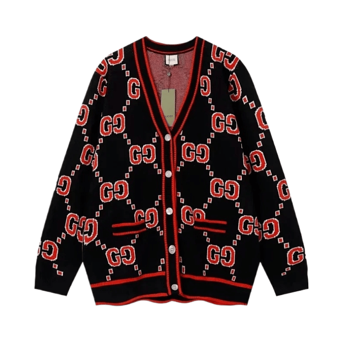 Gucci GG Monogram Wool Zip-Up Knit Cardigan Sweater — image 2