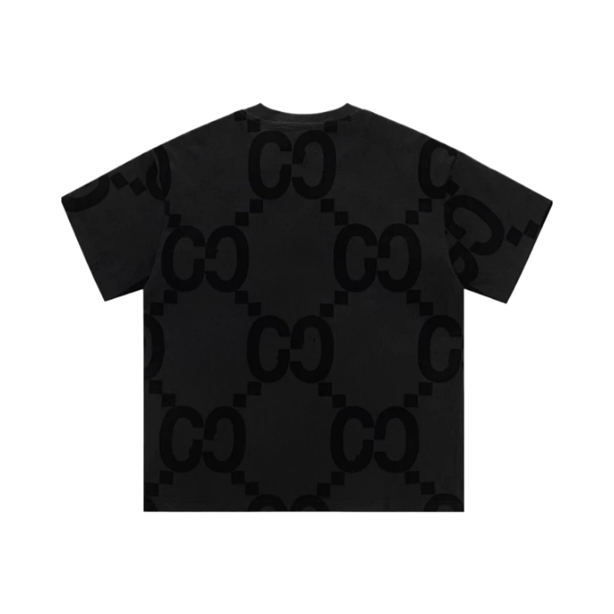 Gucci Men's and Women's 2025SS Early Spring New Dark Pattern Flocking Short Sleeve T-shirt — image 2