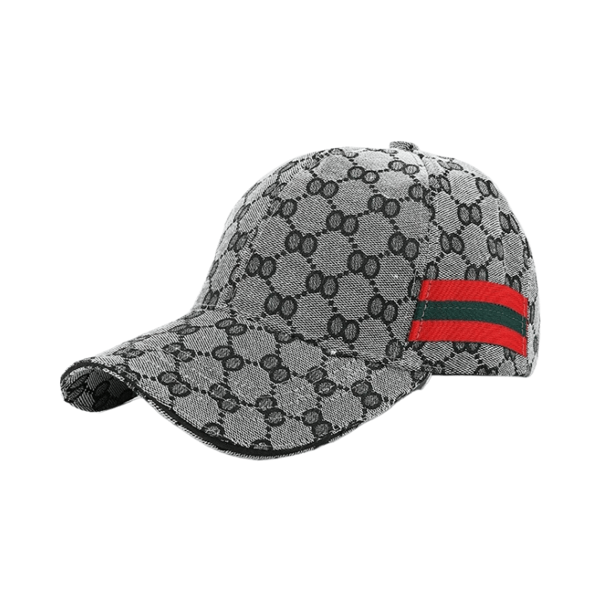 Gucci Style Monogram Baseball Cap with Red Green Stripe Unisex Adjustable Duckbill Hat — image 3