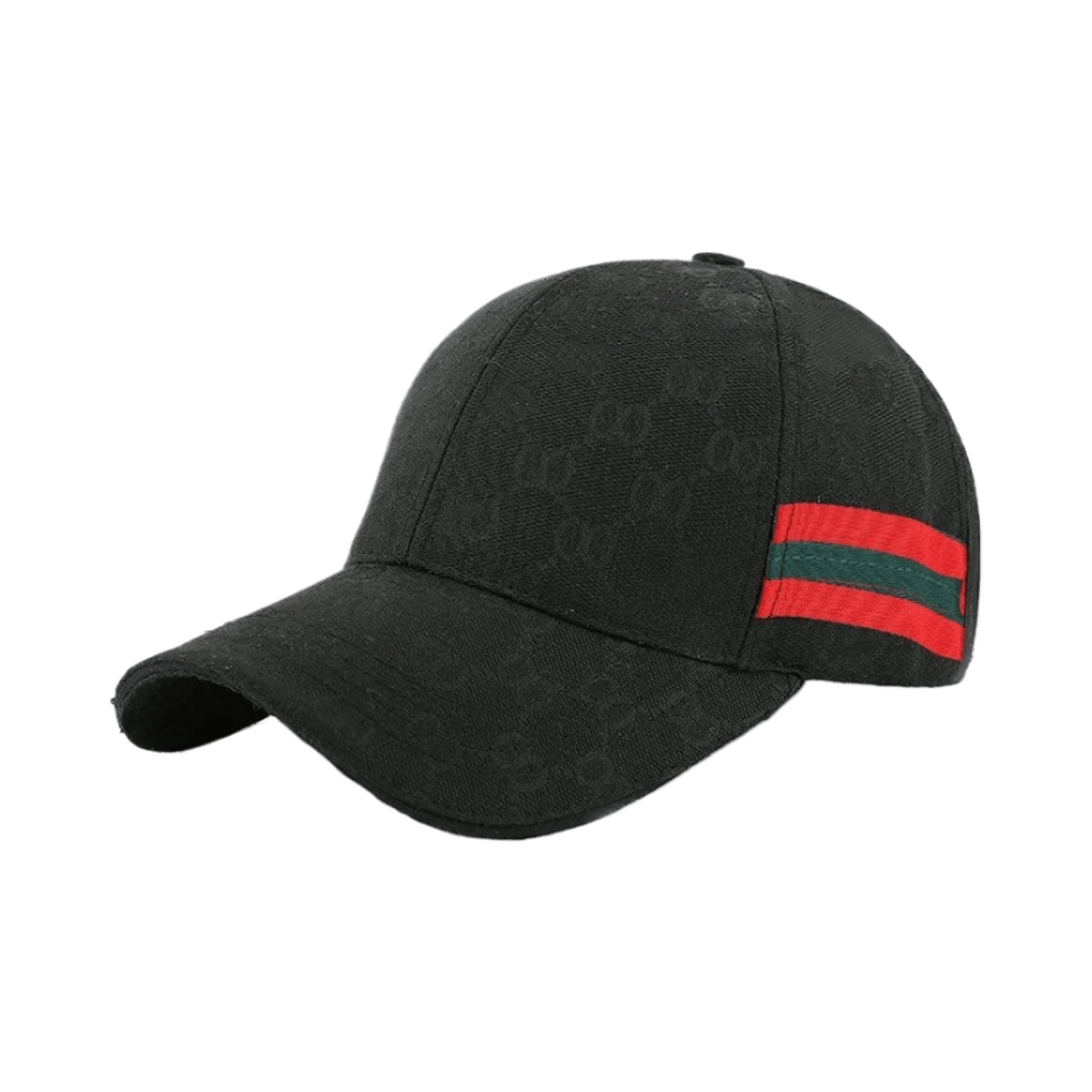 Gucci Style Monogram Baseball Cap with Red Green Stripe Unisex Adjustable Duckbill Hat — image 2