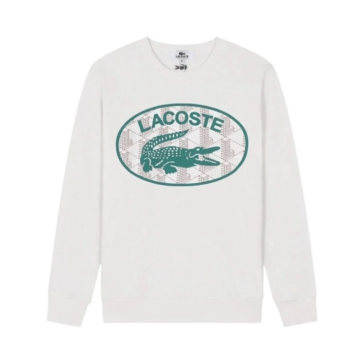 Lacoste Men's Black Crewneck Sweatshirt with Large Blue Crocodile Logo — image 2