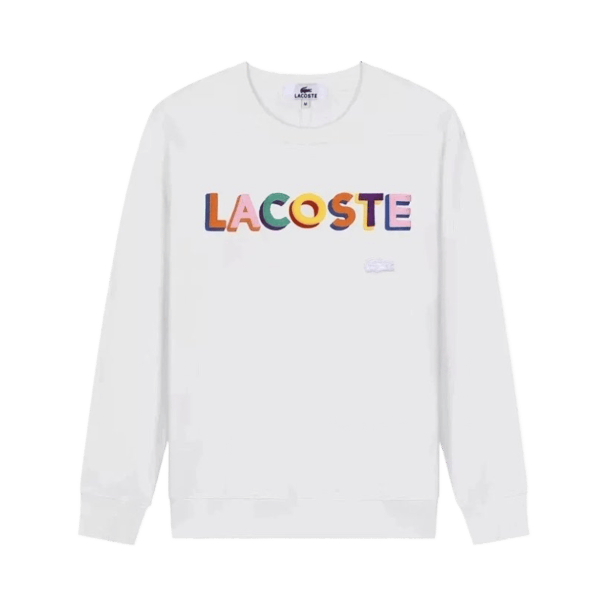 Lacoste Men's Black Crewneck Sweatshirt with Large Blue Crocodile Logo — image 2