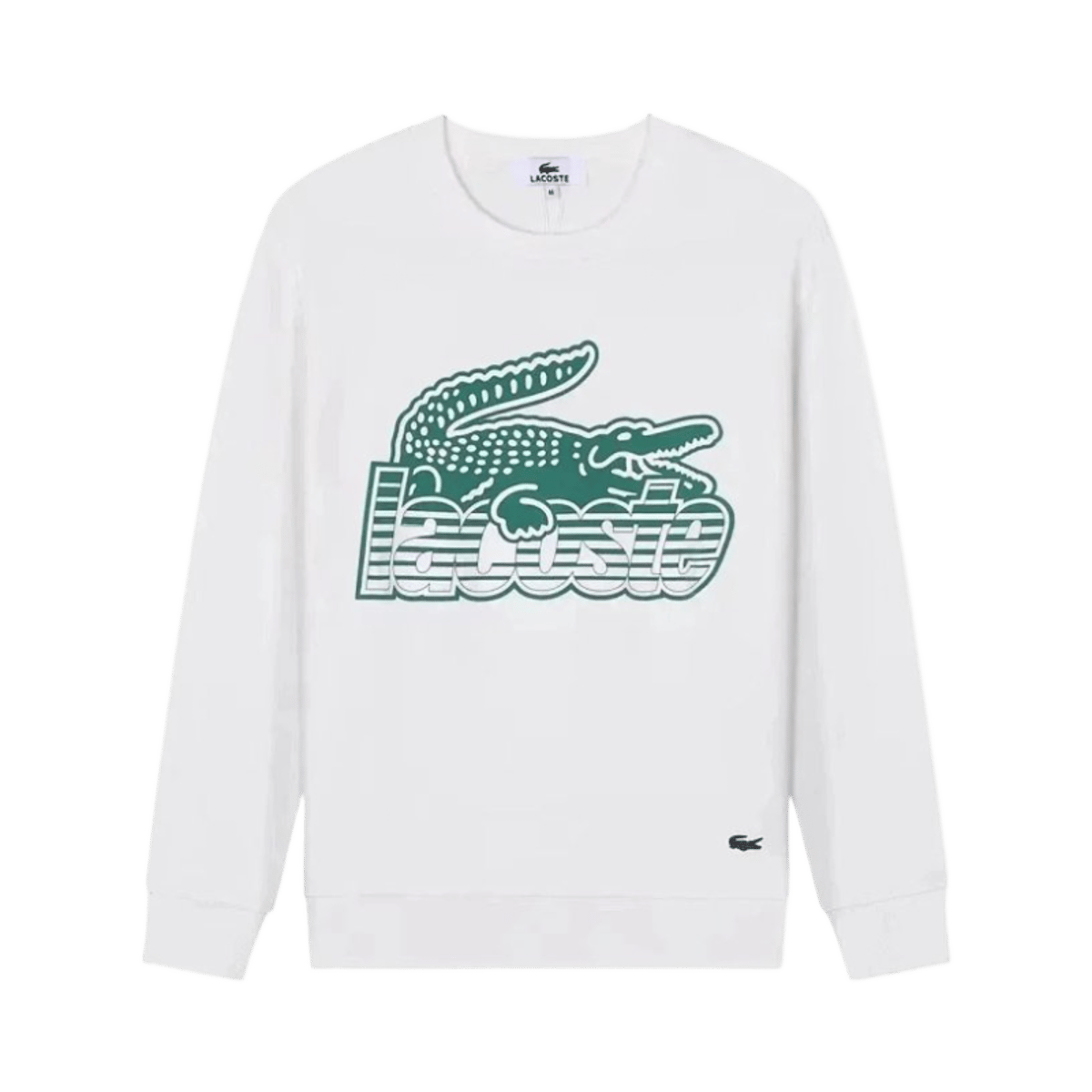 Lacoste Men's Black Crewneck Sweatshirt with Large Blue Crocodile Logo — image 2