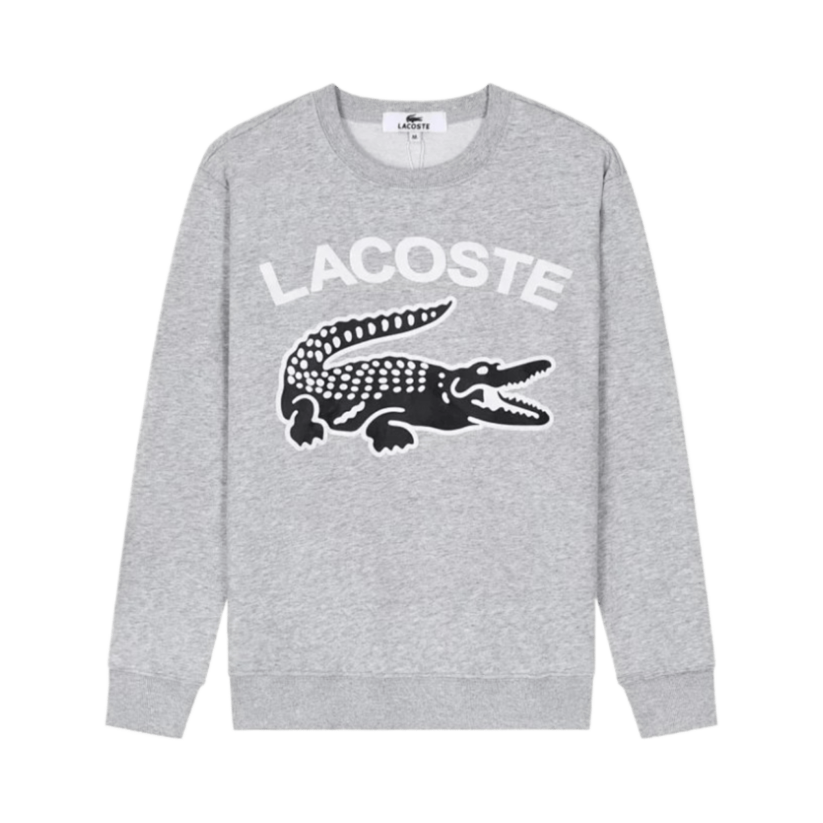 Lacoste Men's Black Crewneck Sweatshirt with Large Blue Crocodile Logo — image 2
