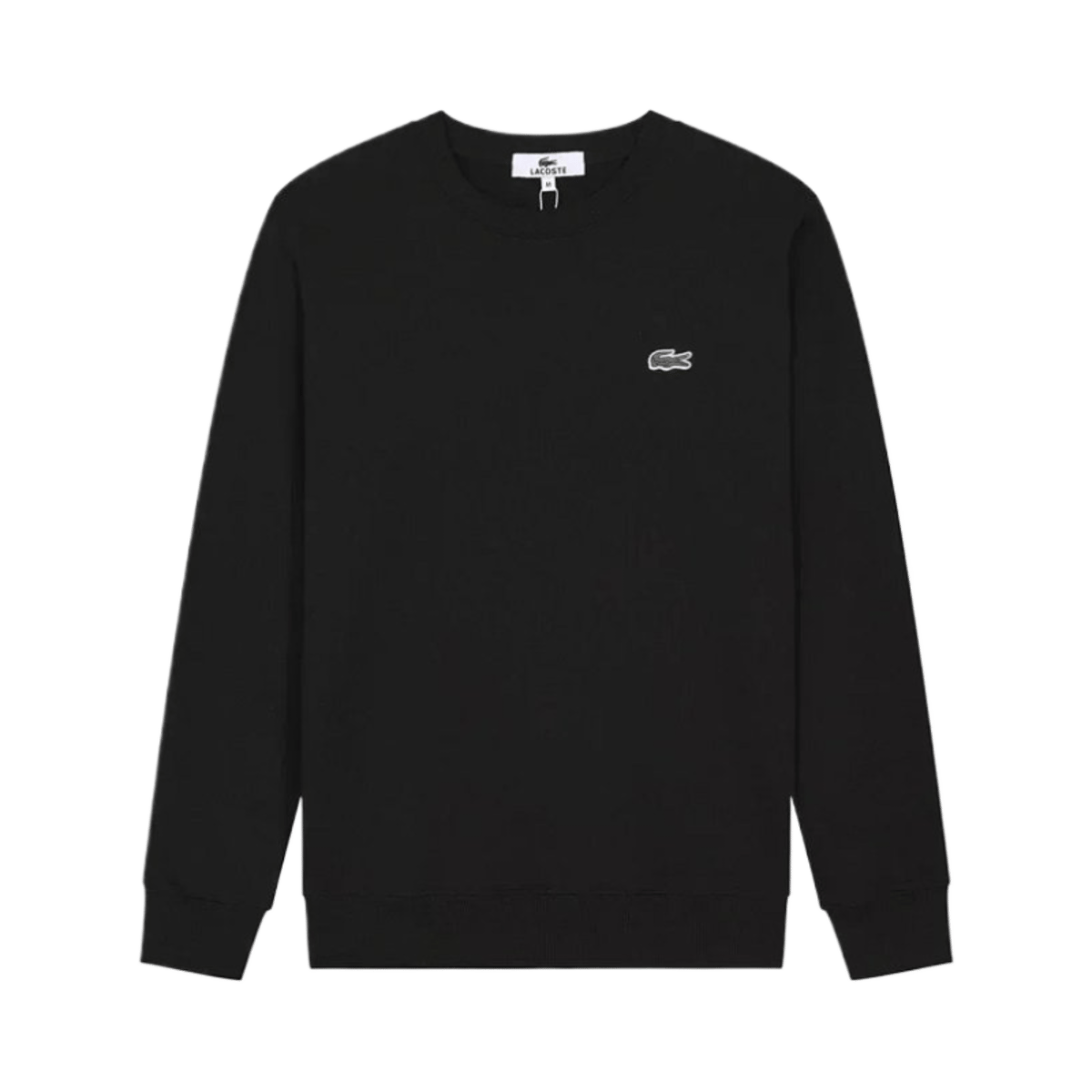 Lacoste Men's Black Crewneck Sweatshirt with Large Blue Crocodile Logo — image 3