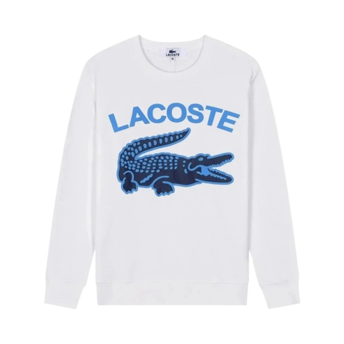 Lacoste Men's Black Crewneck Sweatshirt with Large Blue Crocodile Logo — image 3