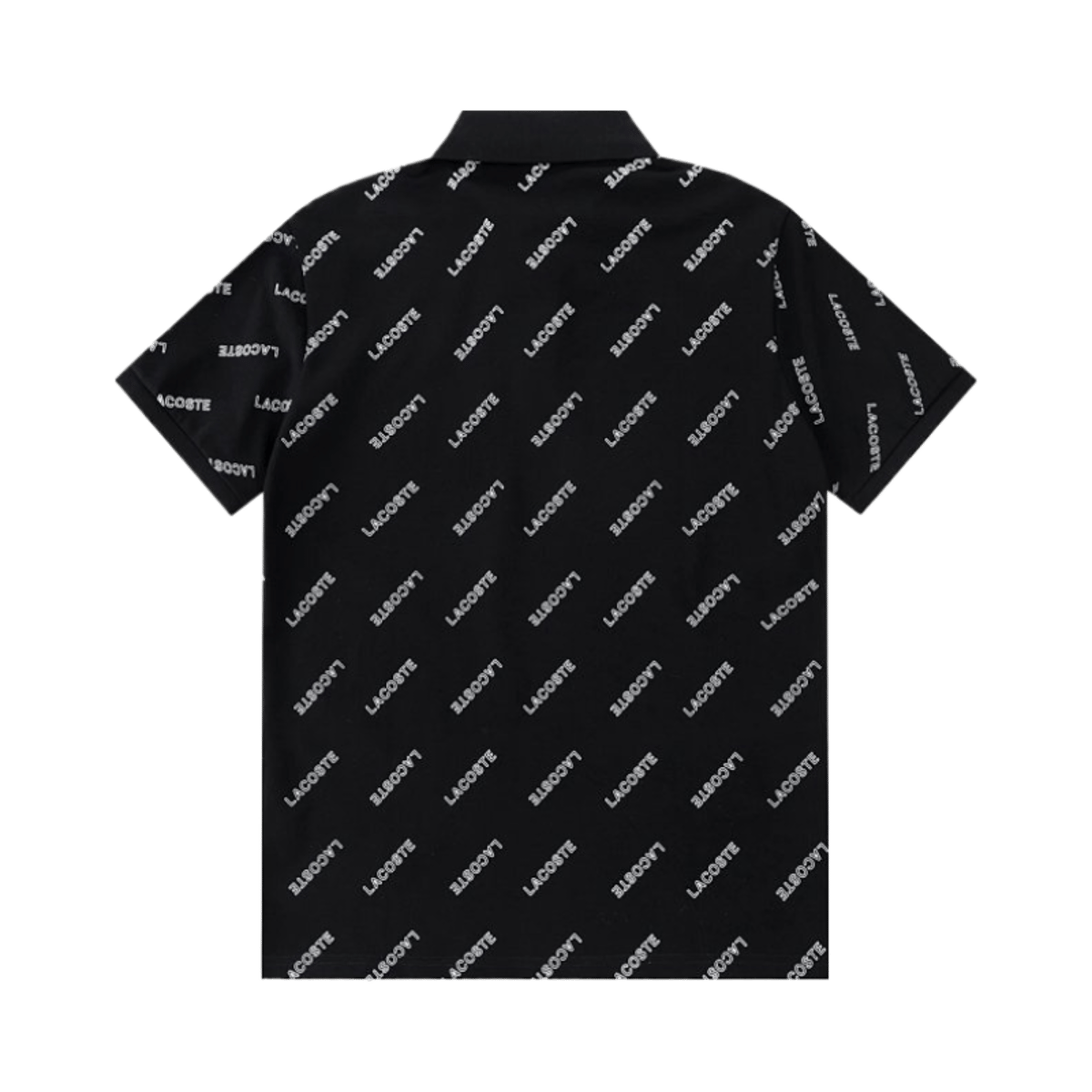 Lacoste Men's Classic Fit Short Sleeve Polo Shirt With All Over Logo Print In Black — image 2