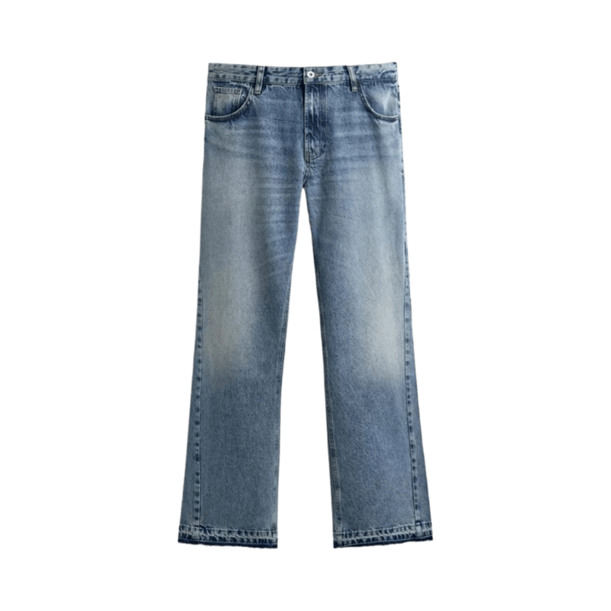 Men's Vintage Washed Straight Leg Jeans - American Style Cleanfit Casual Denim Pants — image 4