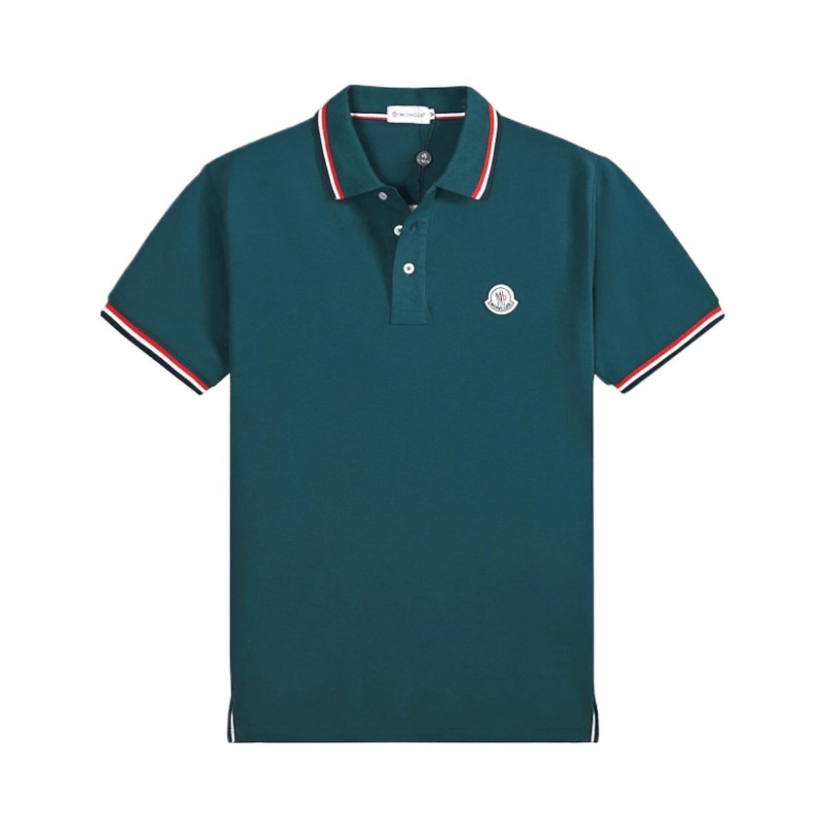 Moncler Classic Polo Shirt Black With Red And White Trim — image 2