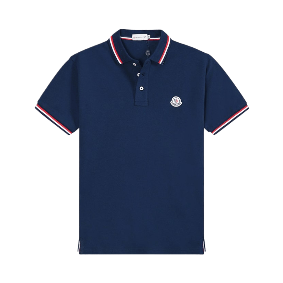 Moncler Classic Polo Shirt Black With Red And White Trim — image 5