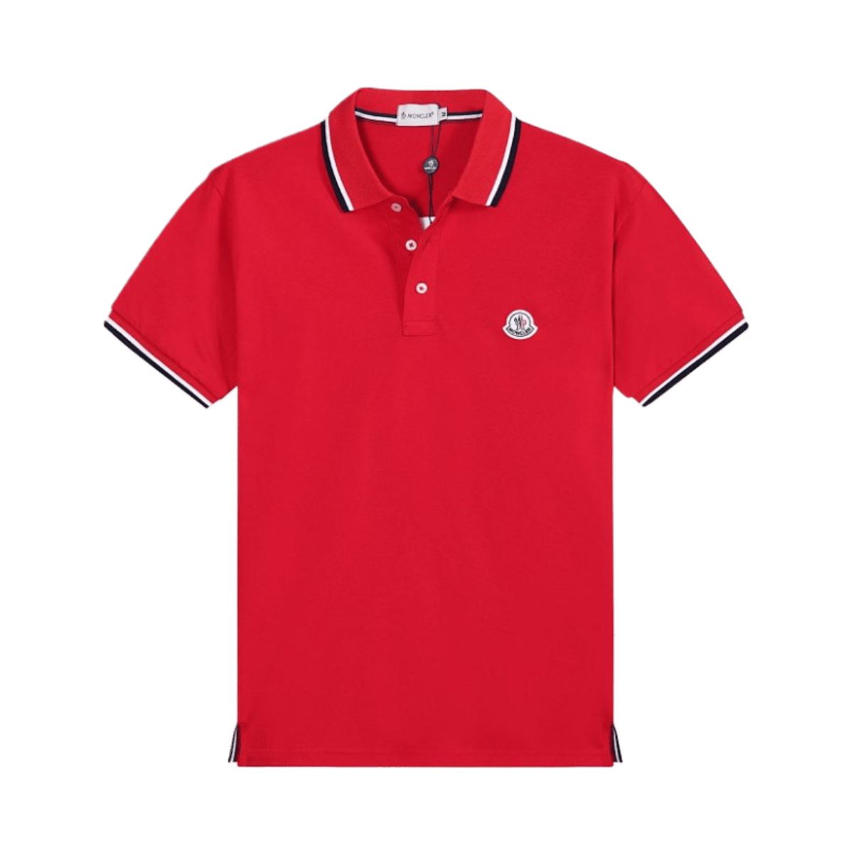 Moncler Classic Polo Shirt Black With Red And White Trim — image 6