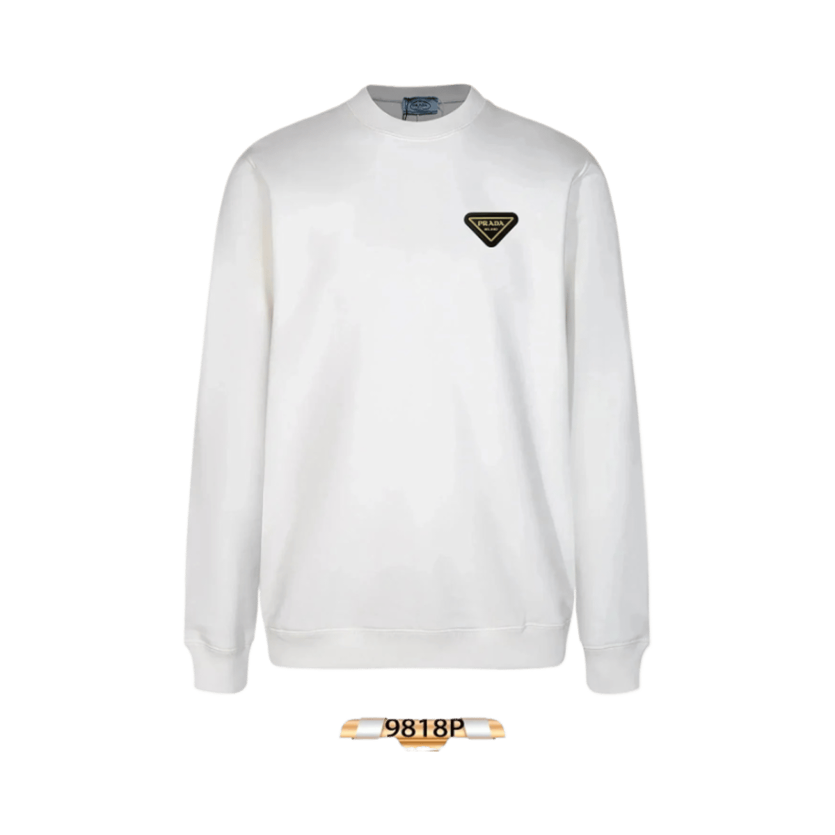Prada Men's Autumn New Round Neck Sweatshirt with Logo Patch - Versatile Casual Pullover — image 2