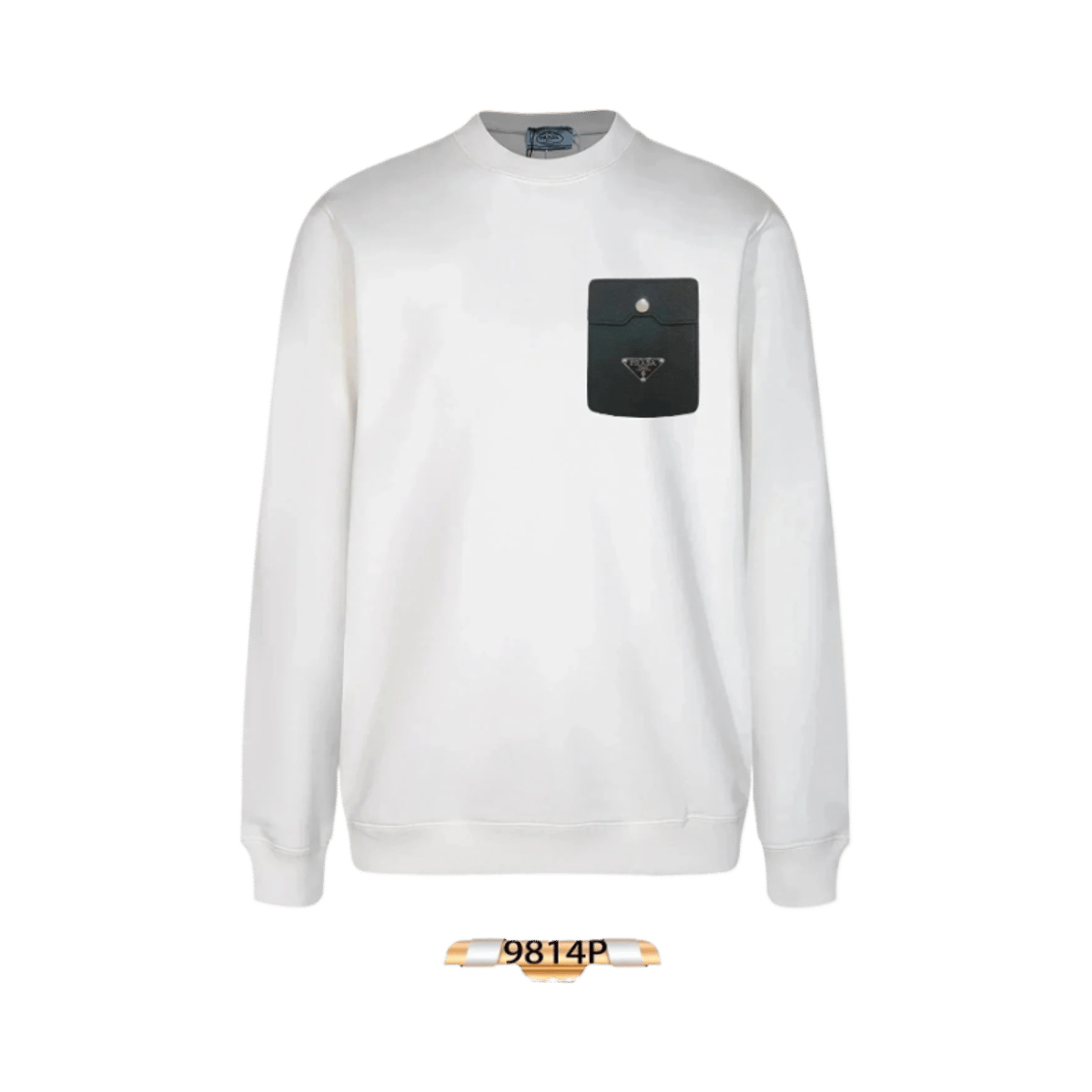Prada Men's Autumn New Round Neck Sweatshirt with Logo Patch - Versatile Casual Pullover — image 2