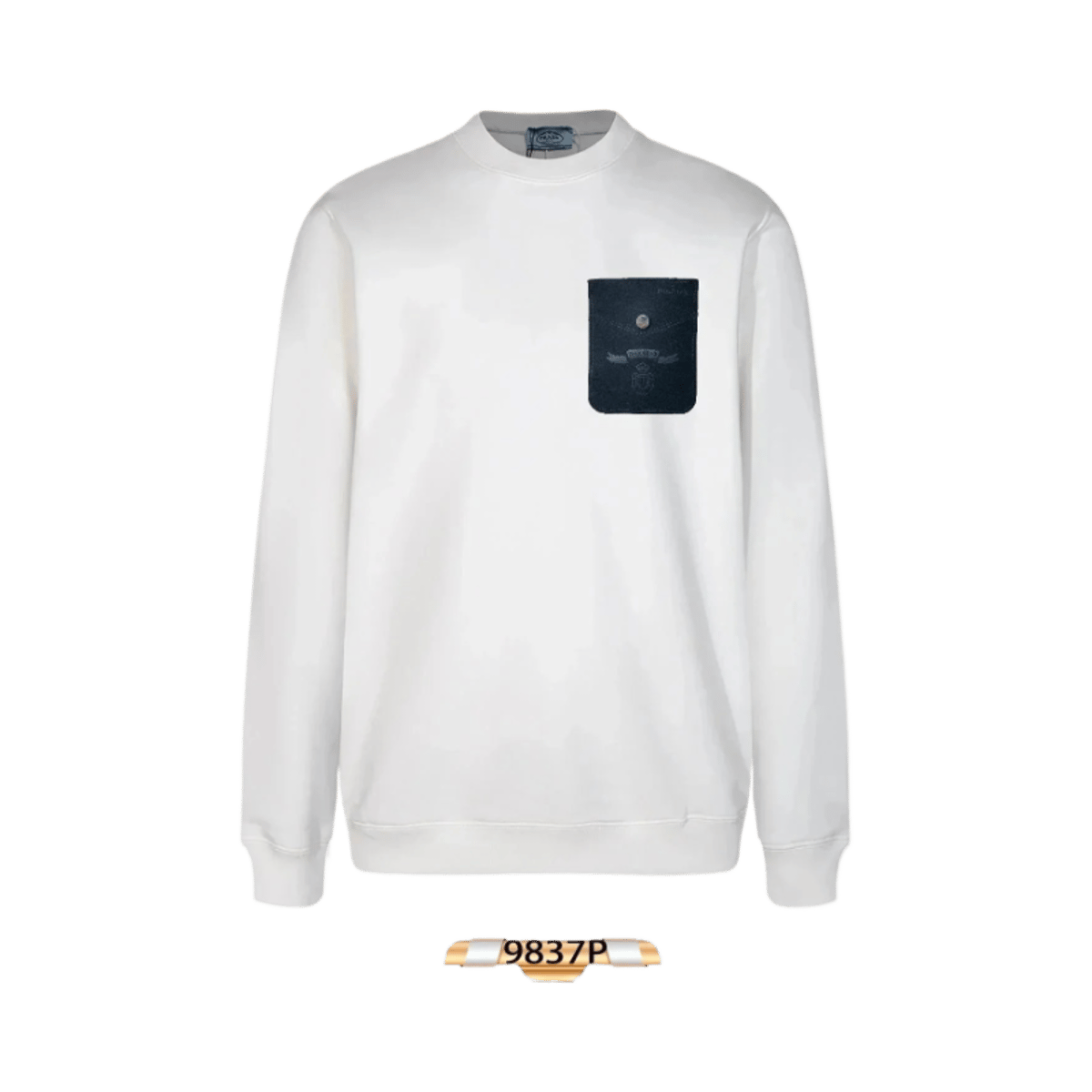 Prada Men's Autumn New Round Neck Sweatshirt with Logo Patch - Versatile Casual Pullover — image 2