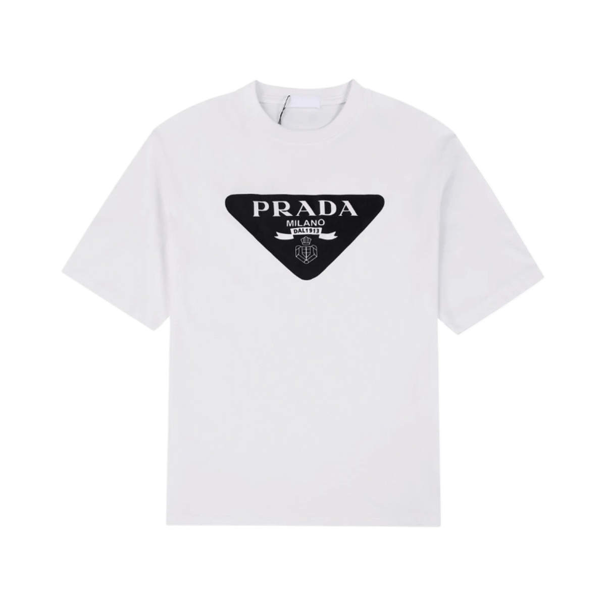 Prada Men's Short Sleeve T-Shirt with Triangle Logo Print — image 2