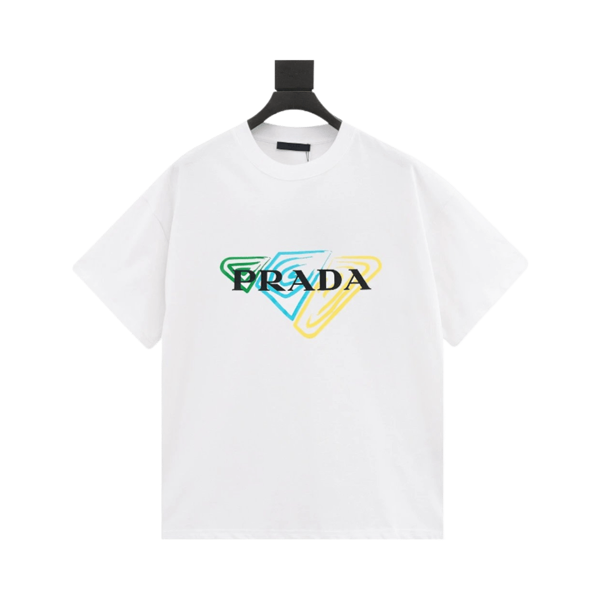 Prada Men's Short Sleeve T-Shirt with Triangle Logo Print — image 2