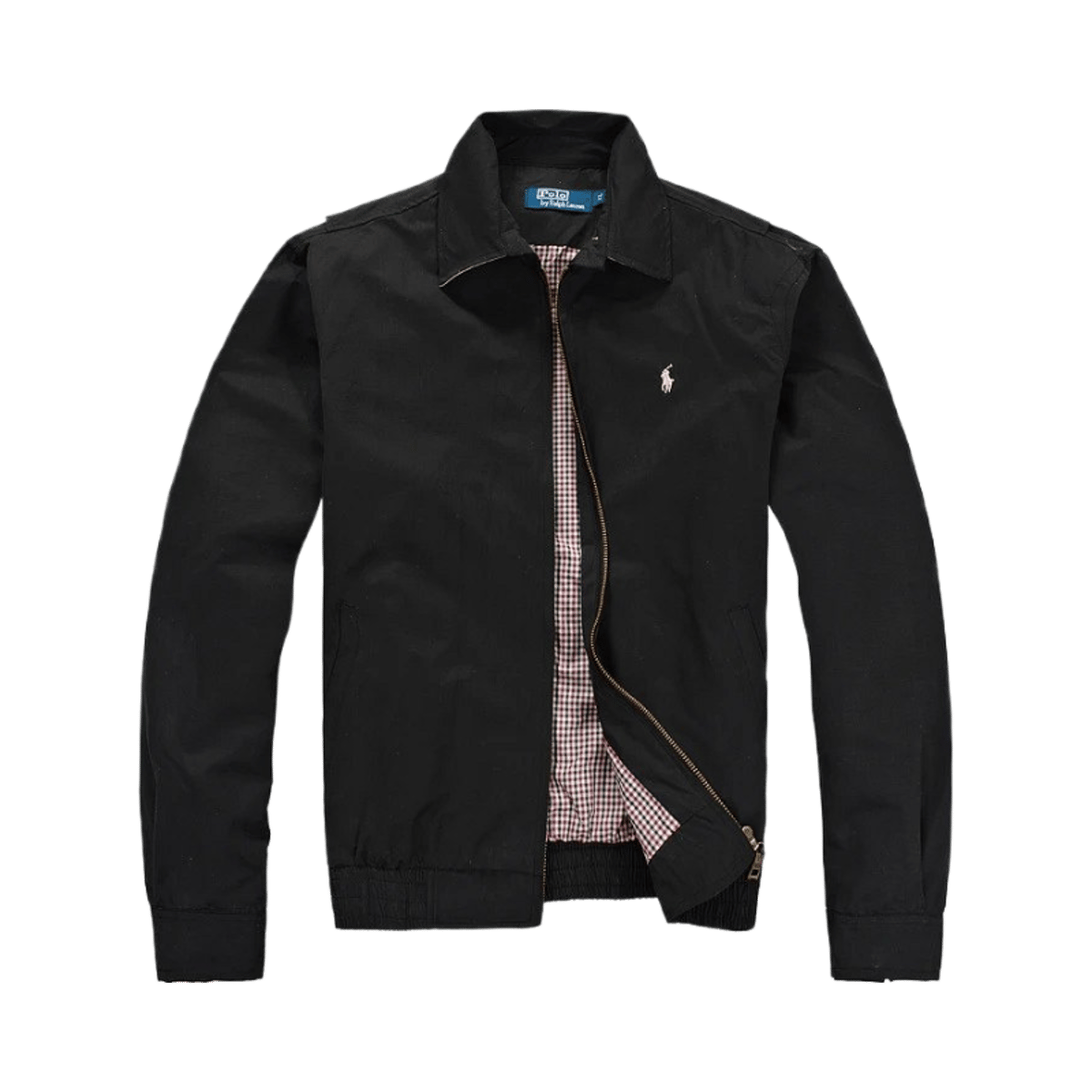 Ralph Lauren Men's Solid Color Zip-Up Harrington Jacket with Check Lining — image 2