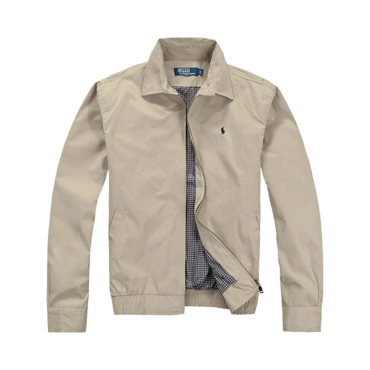 Ralph Lauren Men's Solid Color Zip-Up Harrington Jacket with Check Lining — image 3