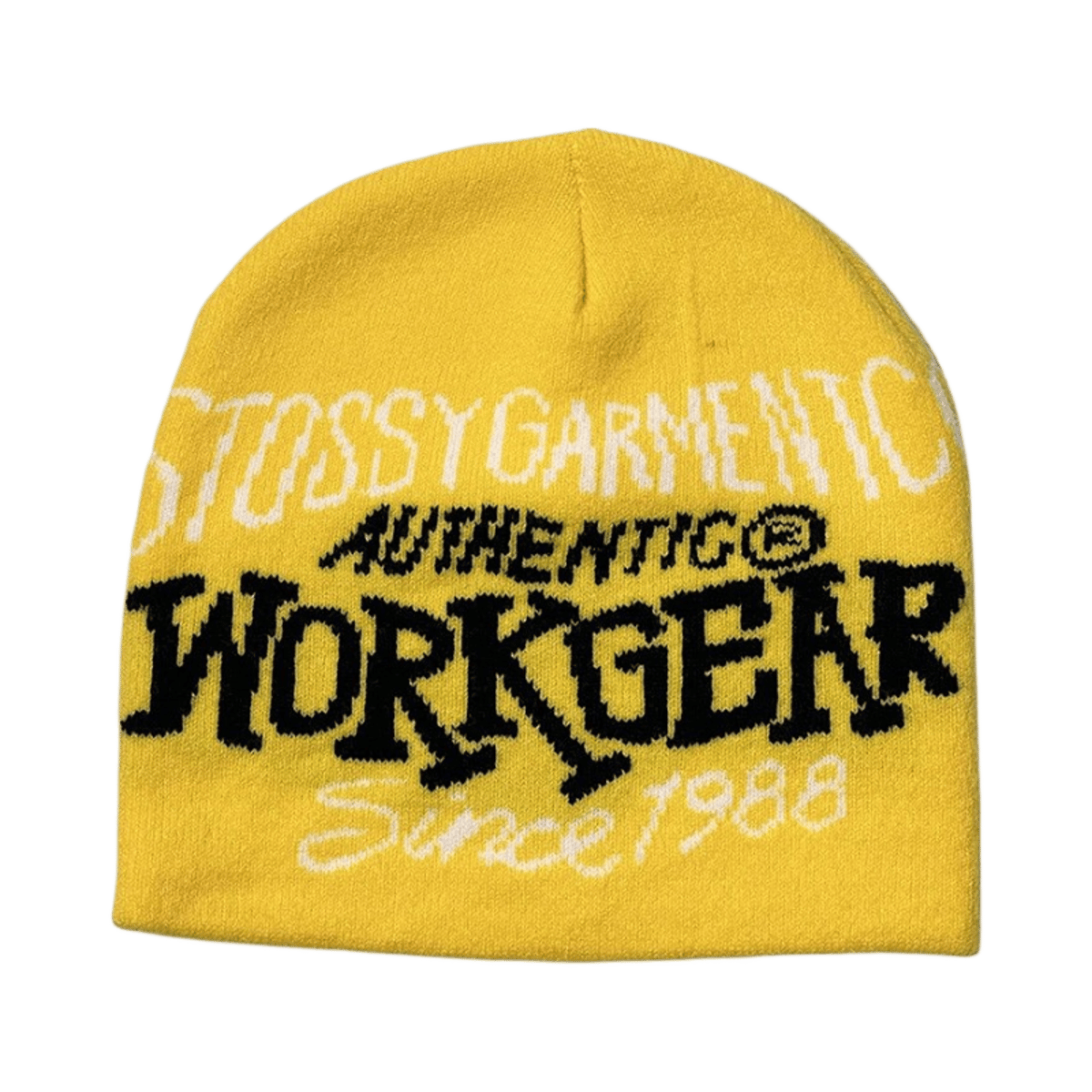 Stussy Authentic Workgear Since 1988 Jacquard Knitted Beanie Hat Unisex Winter Warm Street Fashion Cold Cap — image 4