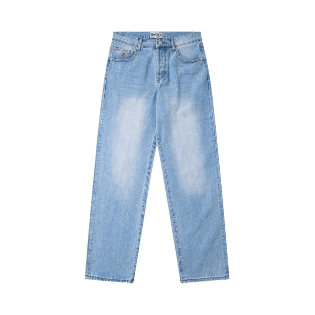 Stussy Big Ol Jeans Light Wash Denim Straight Leg Pants — image 2