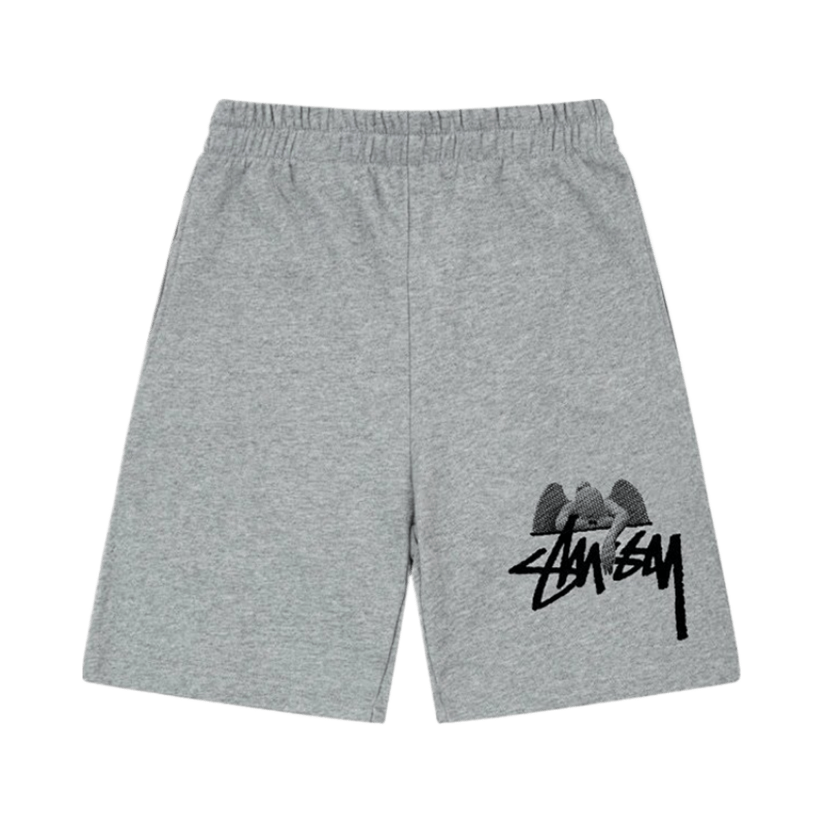 Stussy Logo Print Casual Sweat Shorts Men Women Streetwear Grey Black — image 2