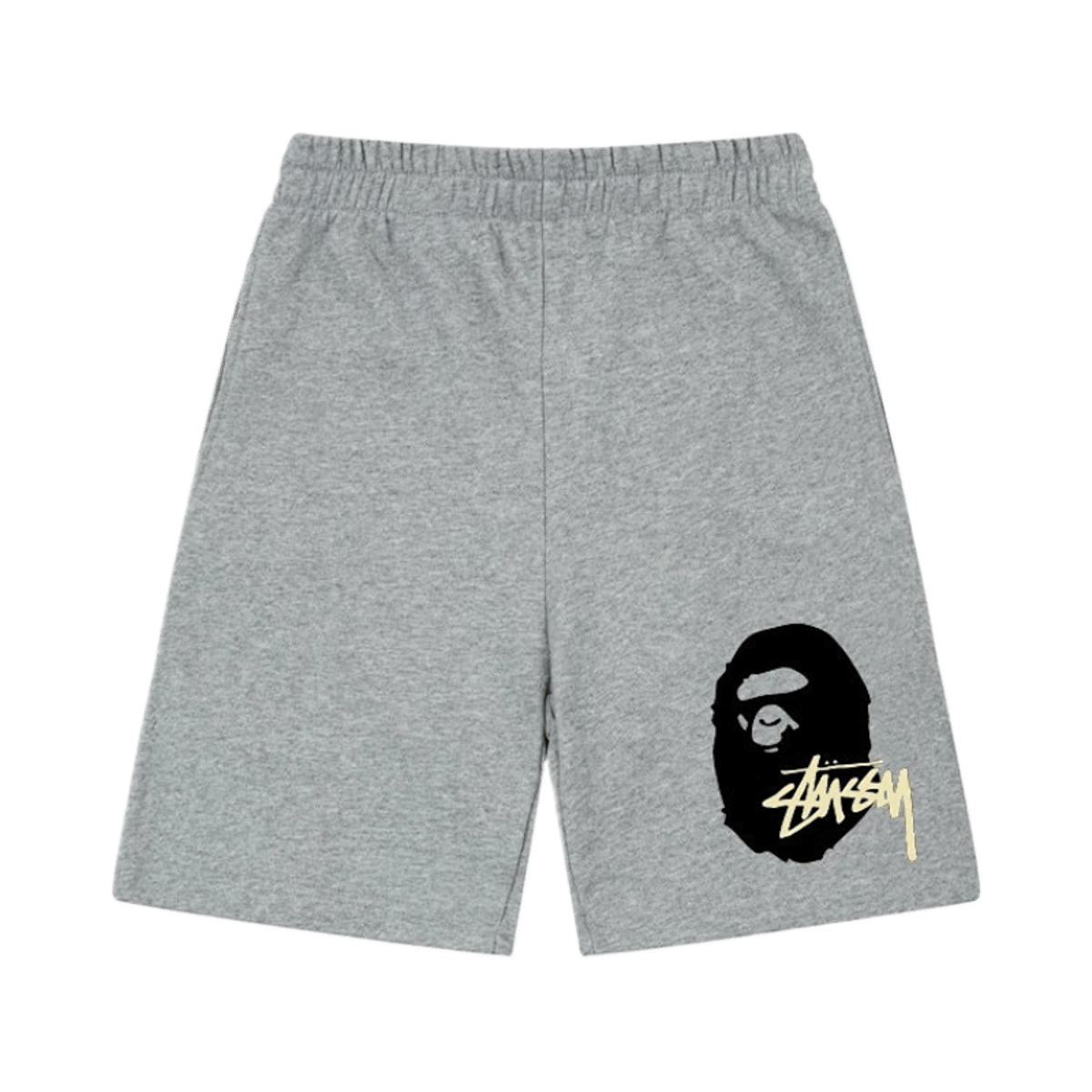 Stussy Logo Print Casual Sweat Shorts Men Women Streetwear Grey Black — image 2