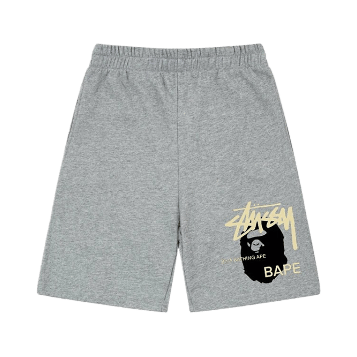Stussy Logo Print Casual Sweat Shorts Men Women Streetwear Grey Black — image 2