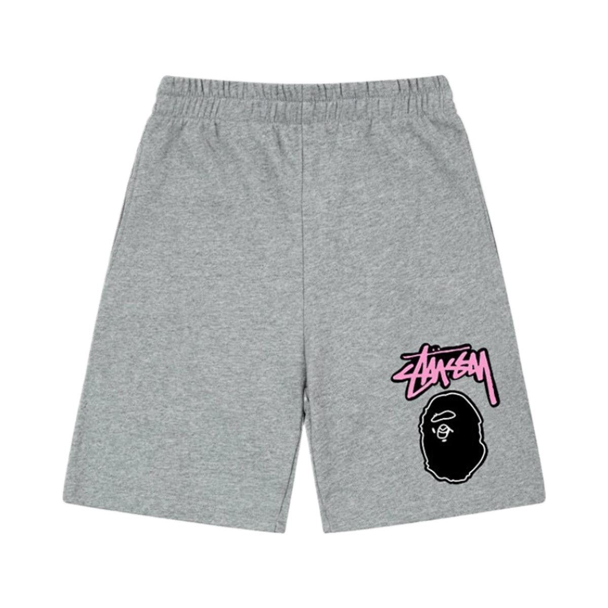 Stussy Logo Print Casual Sweat Shorts Men Women Streetwear Grey Black — image 2