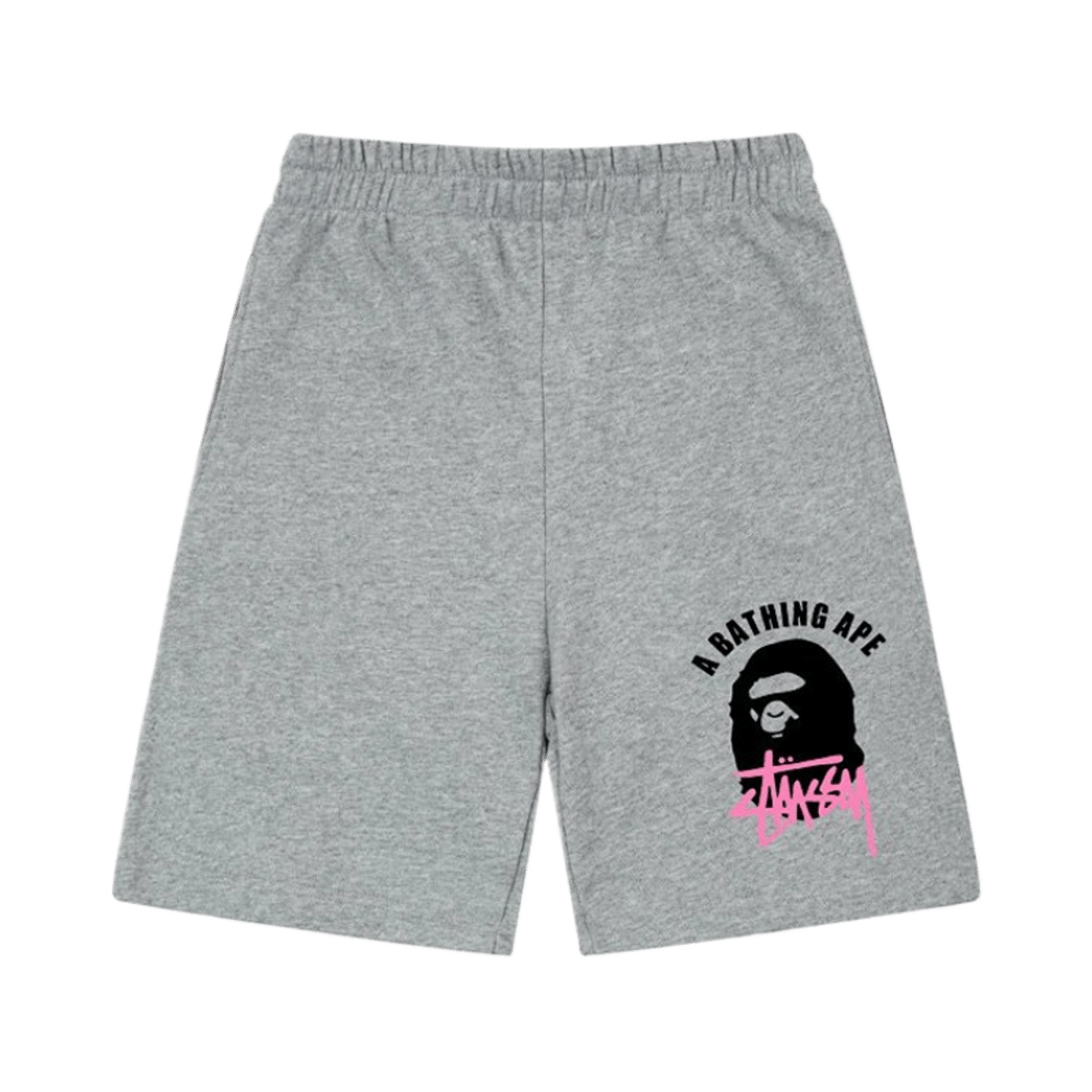 Stussy Logo Print Casual Sweat Shorts Men Women Streetwear Grey Black — image 2