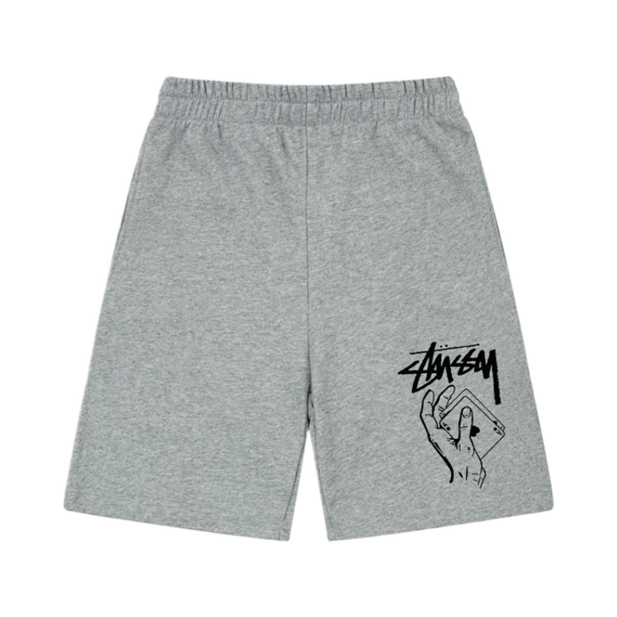 Stussy Logo Print Casual Sweat Shorts Men Women Streetwear Grey Black — image 2