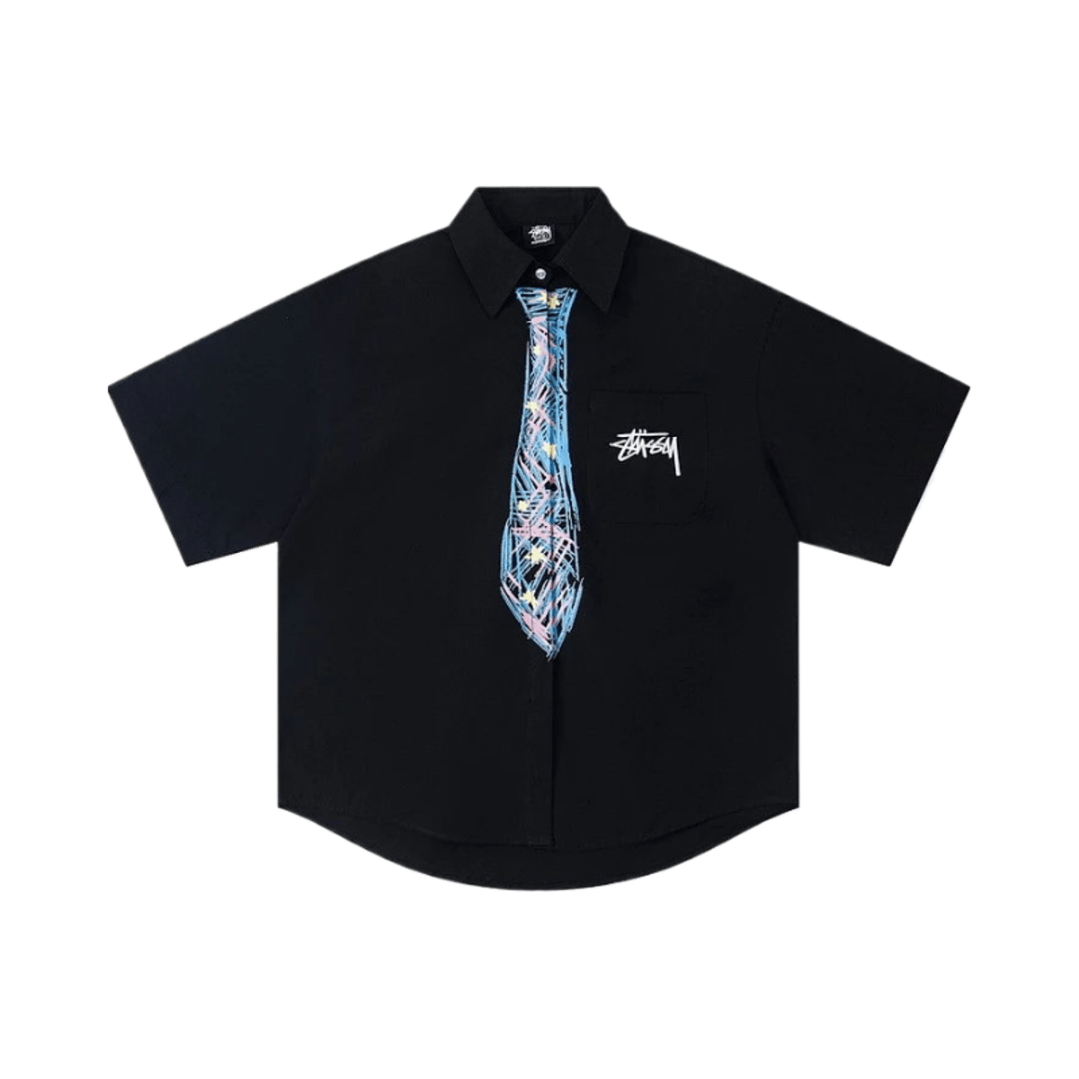 Stussy Men's Short Sleeve Button-Down Shirt - Tie Print & Floral Pattern Collection — image 2