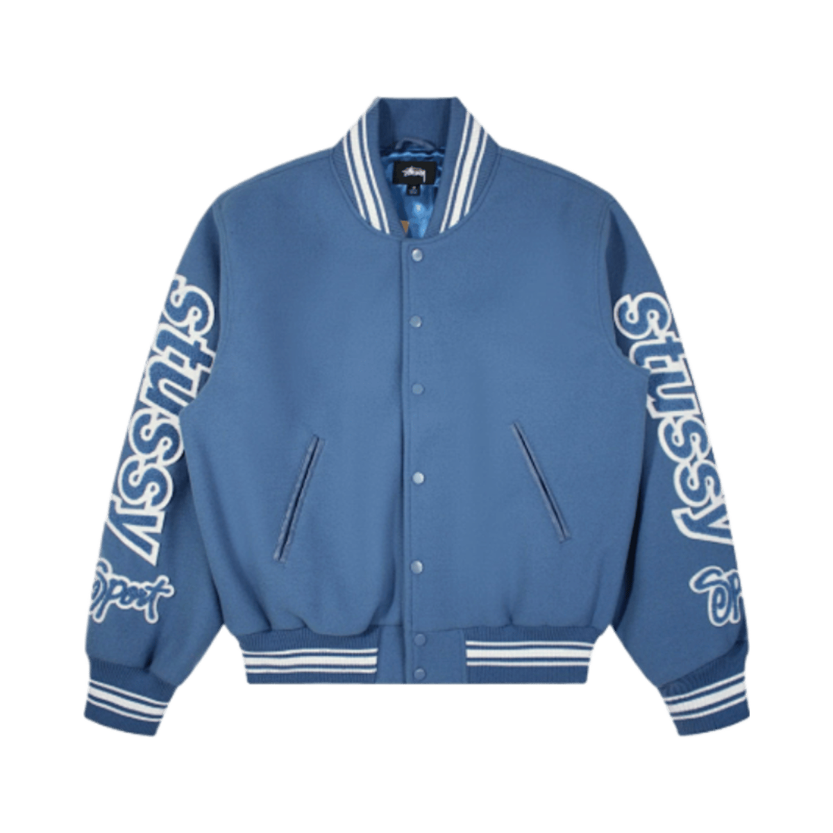 Stussy Vibe Baseball Jacket Embroidered Sleeve Patch Couple's Bomber Jacket — image 2