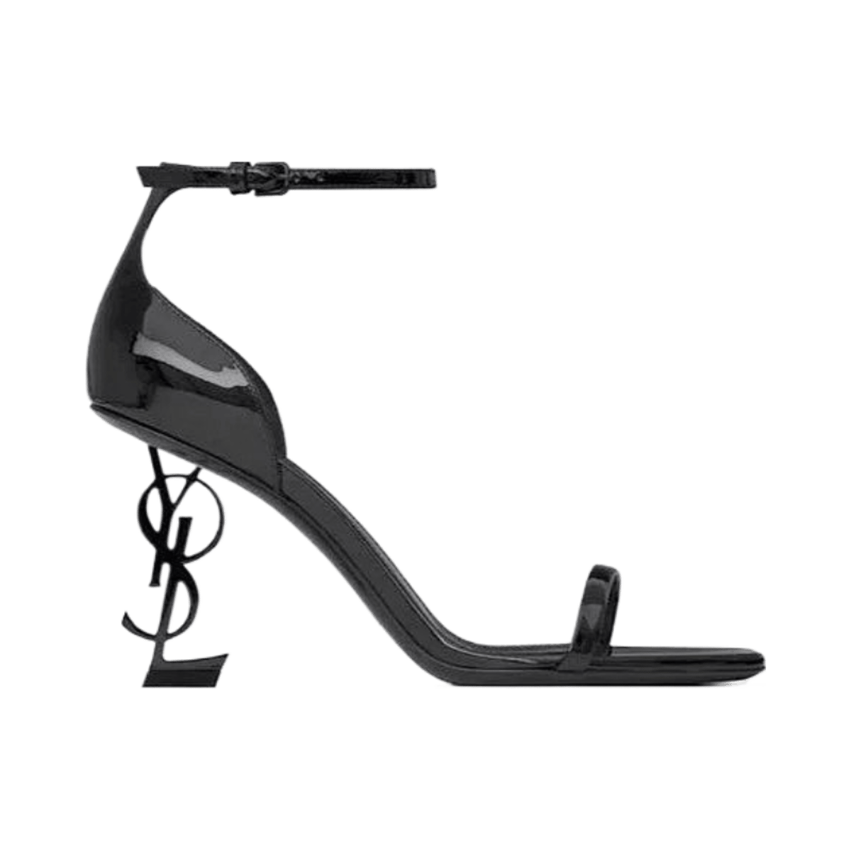 YSL Black Patent Leather High Heels with Gold Logo — image 2