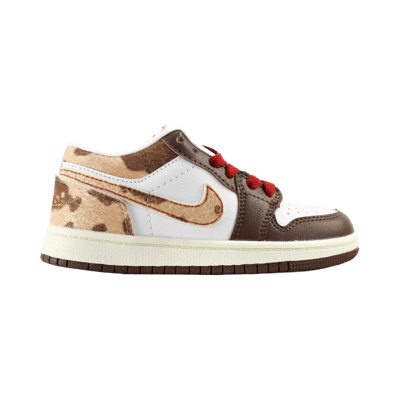 Nike Dunk Low Cheetah Brown White Red Laces