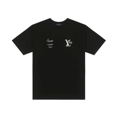 Louis Vuitton Equipe T Shirt Black LV Logo Print Short Sleeve Crew Neck Tee